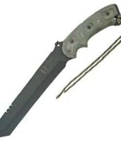 Tops Anaconda Woodmaster Tanto Point, Black Linen Micarta.