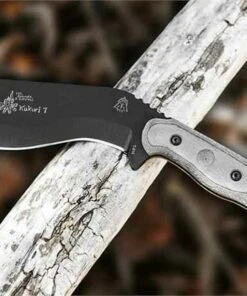 TOPS Knives Bushcrafter Kukuri 7.0, 1095 High Carbon Steel, Black Linen Micarta Handle