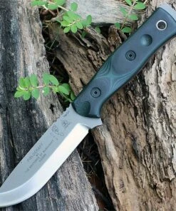 TOPS BROS154GB B.O.B. Fieldcraft, 4.75" 154CM Plain Blade, Black/Green G-10 Handle-Kydex Sheath