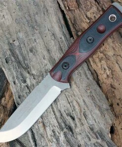 TOPS BROS154RB B.O.B. Fieldcraft, 4.75" 154CM Plain Blade, Black/Red G-10 Handle-Kydex Sheath