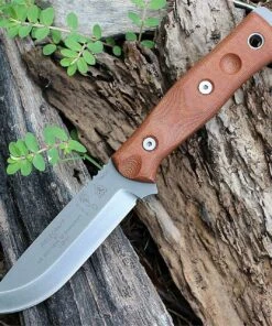 TOPS BROS154TC B.O.B. Fieldcraft, 4.75" 154CM Plain Blade, Tan Canvas Micarta Handle-Kydex Sheath