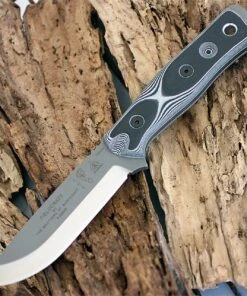 TOPS BROS154WB B.O.B. Fieldcraft, 4.75" 154CM Plain Blade, Black/White G-10 Handle-Kydex Sheath