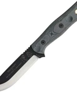 TOPS BROSBLM B.O.B. Fieldcraft, 4.625" 1095 Plain Blade, Black Linen Micarta Handle-Kydex Sheath