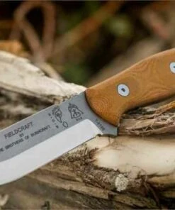 TOPS BROSTBF B.O.B. Fieldcraft, 4.75" 1095 Plain Blade, Tan Canvas Micarta Handle-Kydex Sheath