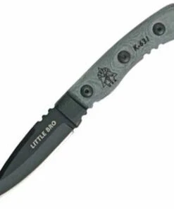 Tops Little Bro. 6 7/8 in. Black Traction Coating, Black Micarta