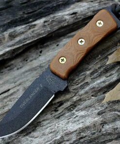 Tops Overlander 2, 4 in. 1095 Blade Steel, Tan Micarta Handle, Overall Length 8.25"