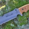 TOPS Knives Tahoma Field Knife, 1095 HighCarbon Steel, Tan Canvas Micarta