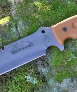 TOPS Knives Tahoma Field Knife, 1095 HighCarbon Steel, Tan Canvas Micarta