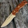 Tops Tex Creek 69, 4 in. Coyote Brown Hunters Point Blade with Rock Mountain Bull's Eye Handle