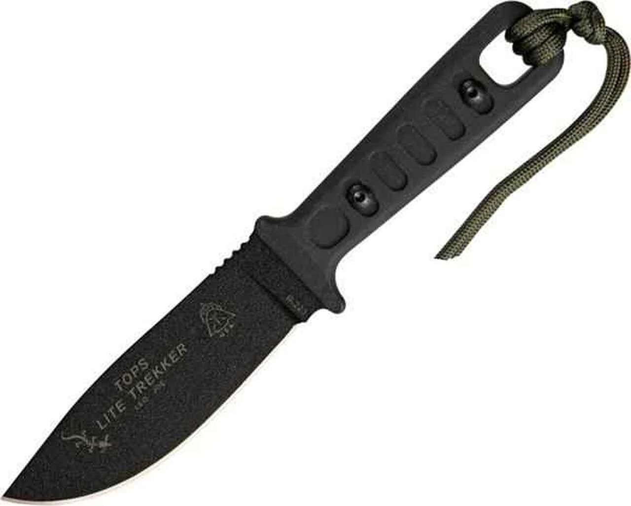 Tops Lite Trekker, Standard Black Handle, w/ Kydex Sheath 1 Tops Lite Trekker, Standard Black Handle, w/ Kydex Sheath