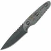 Tops UTE 6 1/2 in. Black Traction Coating, Black Linen Micarta, Drop Point