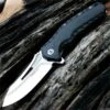 Proelia Knives Tactical Folder 4" Satin D2 Drop Point Blade, Black G10 Handles