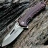 Proelia Knives, TX020RW, 4 in. Drop Point Blade, Stonewashed, Red and Black G10 Handle-Discontinued