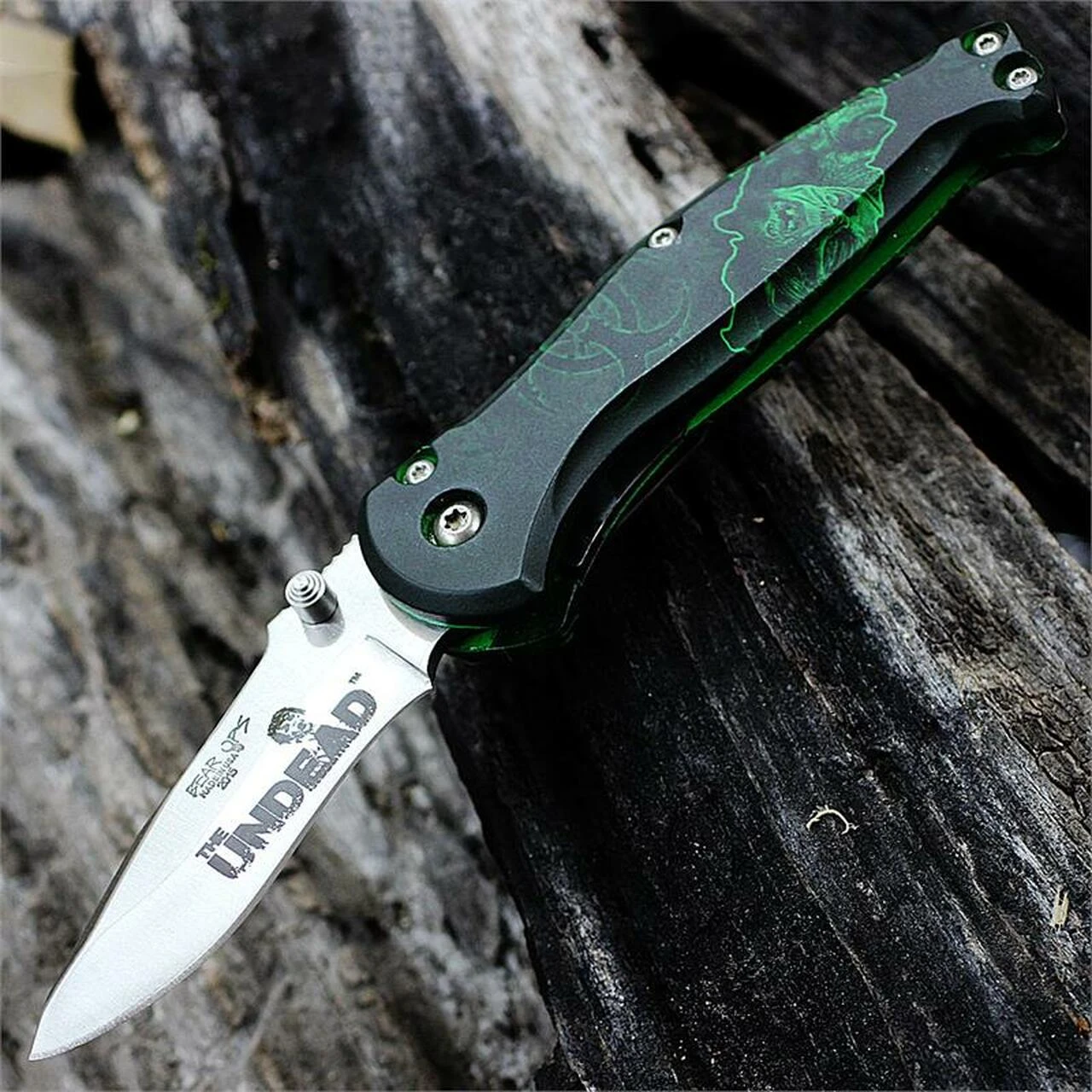 Bear Ops BC37002 The Undead Series, 2.5" 14C28N SS Plain Blade, Reaper Z Aluminum Handle 1 Bear Ops BC37002 The Undead Series, 2.5" 14C28N SS Plain Blade, Reaper Z Aluminum Handle