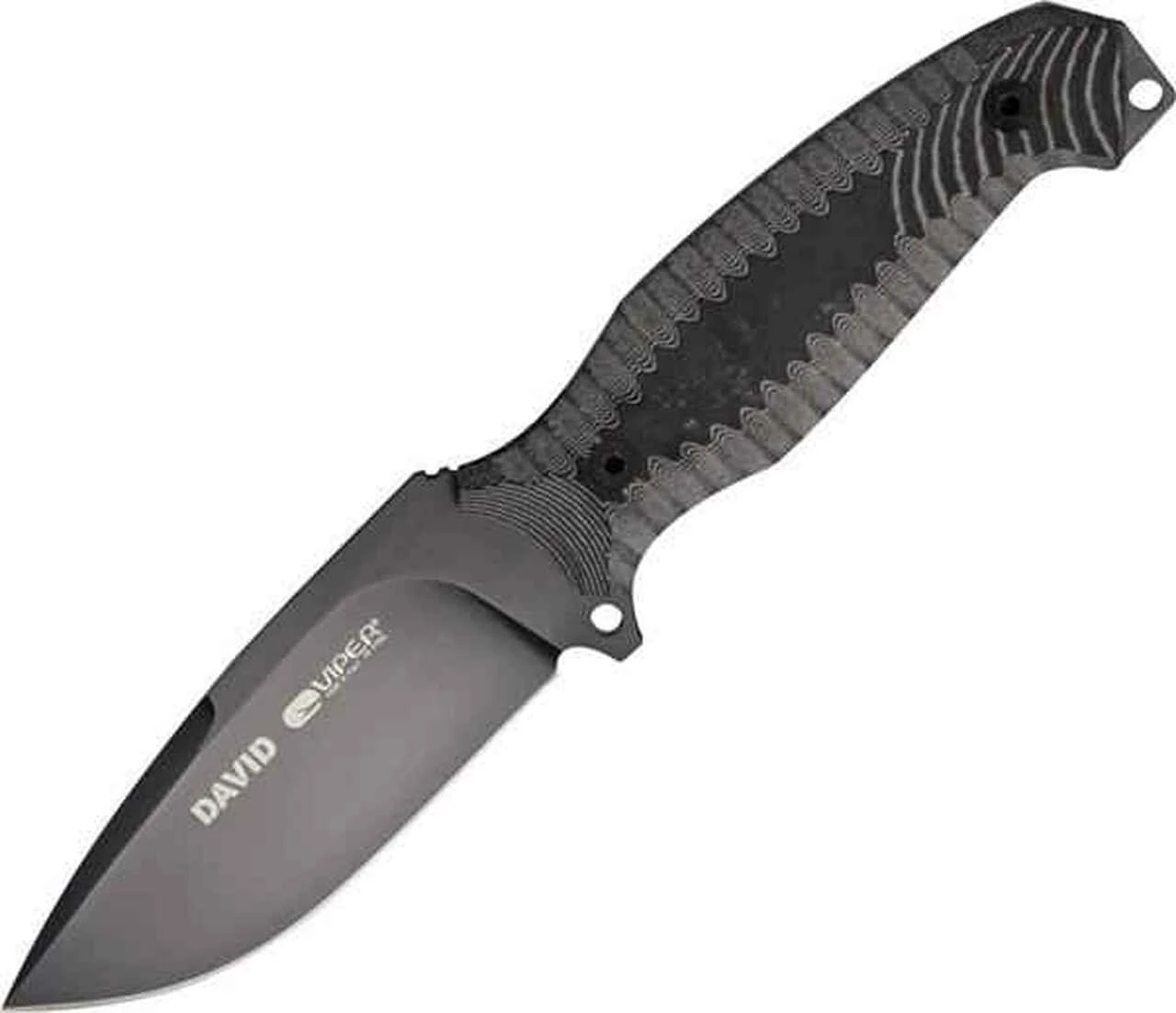 Viper David, D2 Steel, Black PVD Coating, Black Micarta Handle 1 Viper David, D2 Steel, Black PVD Coating, Black Micarta Handle