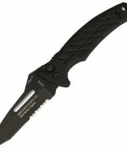Ontario Knife Company, 8746, XM Auto Strike Fighter, Partially Serrated Edge