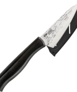 Kershaw Knives Kershaw Inspire Paring Knife, 3.5" Hammered 4116 Stainless Blade, Black Synthetic Handle