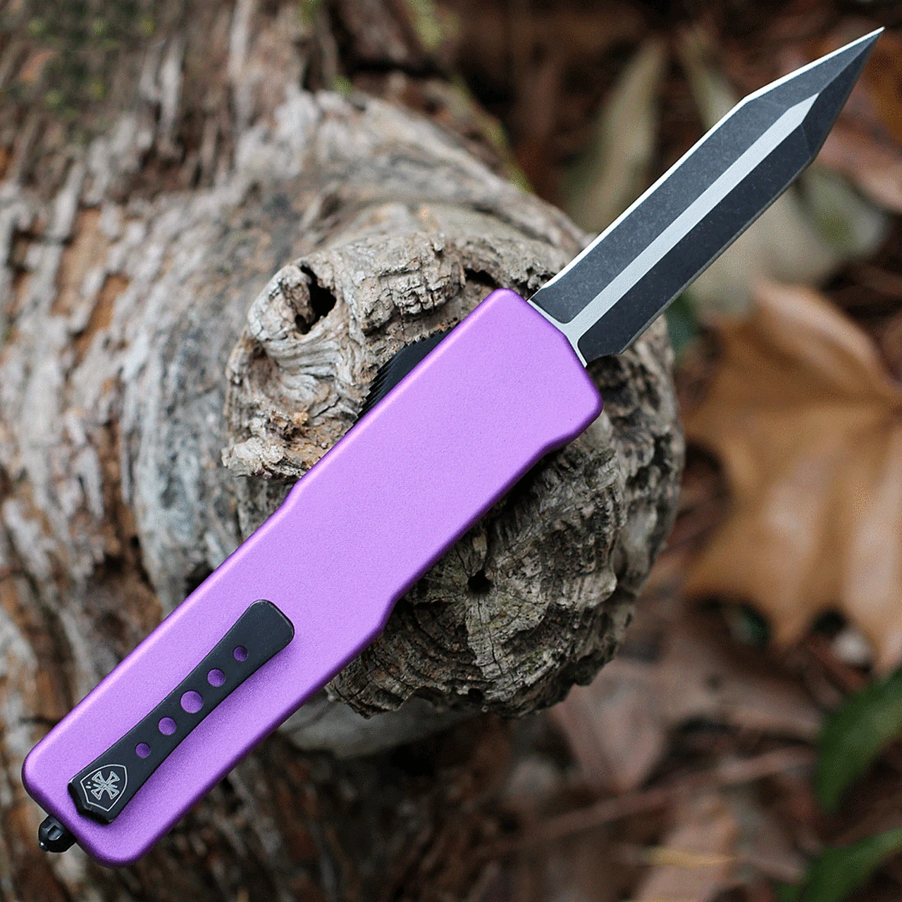 Templar Knife Co. Templar Premium Lightweight Small OTF -Alum. Purple (3" D2 Blk Dagger) SA-AP-12-1 2 Templar Knife Co. Templar Premium Lightweight Small OTF -Alum. Purple (3" D2 Blk Dagger) SA-AP-12-1 - Image 2