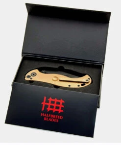 Halfbreed Blades Halfbreed Large Bush Folder - Dark Earth Ti (4.13" S35VN Black) LBF-01DE -Knifeworks Sales Store lbf 01 de box wfozjbsnivev 96894.1629747365
