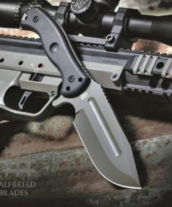 Halfbreed Blades Halfbreed Large Bush Knife - Black G-10 (5.7" D2 Ranger Green ) LBK-01OD