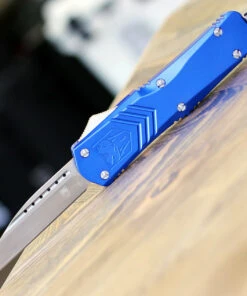 CobraTec Knives LBLUFS-XLDNS Large FS-X Blue, 3.50" D2 Steel Wharncliffe, Anodized Aviation Aluminum Handle