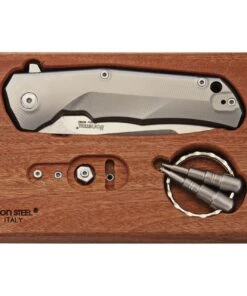 LionSteel Lion Steel T.R.E. Three Rapid Exchange Folder, 2.91 in. M390 Blade, Matte Titanium Handles, Gray Accents -Knifeworks Sales Store lsttregr 31415.1566585787