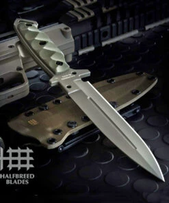 Halfbreed Blades Halfbreed Medium Infantry Knife - Ranger Green G-10 (6.49" D2 Ranger Green Plain) MIK-01P OD