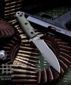 Halfbreed Blades Halfbreed Medium Infantry Knife - Ranger Green G-10 (5.31" D2 Coated) MIK-03 OD