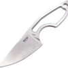 MKM - Maniago Knife Makers Mikro 1 Fixed Blade R01-N, 2" Bohler M390 Stonewashed Plain Blade, Gray Stainless Steel Handle