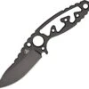 Nemesis NK-16 Afterburner Neck Knife, 2 1/4 in 9Cr13 Steel Black Plain Blade, Neck Chain
