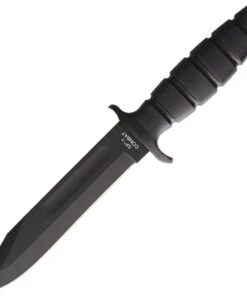 Ontario 8679 SP-1 Combat Knife, 7" 1095 Plain Blade, Black Kraton Handle