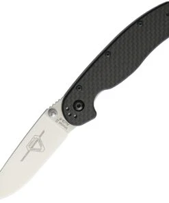 Ontario 8836 Rat II Folder, 3" AUS-8 Plain Blade, Carbon Fiber Handle