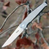 Ruike Beta Plus P108SF, 3.46" 14C28N Plain Blade, Stonewash Stainless Handle