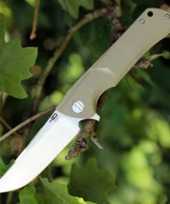 Bestech Paladin BG13B-1, 3.54" D2 Steel Stonewash Plain Blade, Green G-10 Handle