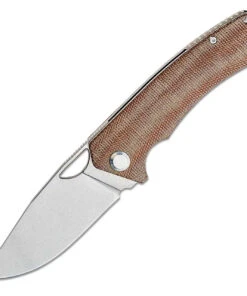PMP Knives PMP Spartan Front Flipper - Brown Micarta (3.25" N690 SW) SPRTNMBR