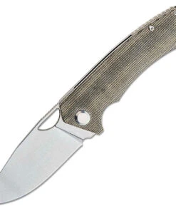 PMP Knives PMP Spartan Front Flipper - Green Micarta (3.25" N690 SW) SPRTNMGR