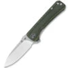 QSP Knife Hawk, QS131-H, 3.25" Sandvik 14C28N, Two-Toned Satin Blade, Green Linen Micarta Handle