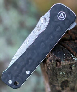 QSP Knife Hawk Linerlock QS131-A, 3.225" Damascus Plain Blade, Carbon Fiber Handle -Knifeworks Sales Store qs131a.3 55253.1603828228