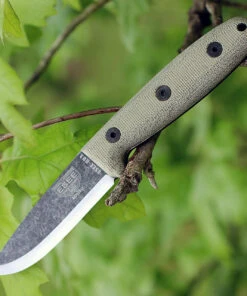 ESEE Knives Esee-RB3-BO Camp-Lore, 3.5" 1095 Black Oxide Plain Blade, Tan Micarta Handle