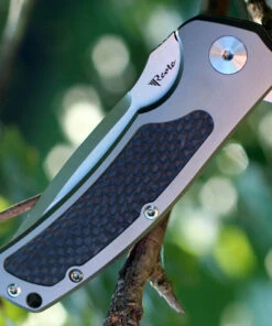 Reate Knives 01 Mini Horizon Framelock Bead Blast Titanium w/Carbon Fiber Inlay, 3.5 in M390 Plain Blade -Knifeworks Sales Store rea01.3 25748.1566585956