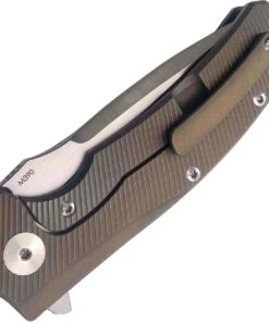 Reate Knives 03 Mini Horizon Framelock Bronze Grooved Titanium, 3.5 in M390 Plain Blade -Knifeworks Sales Store rea03.1 67367.1566585984