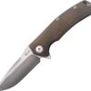 Reate Knives 03 Mini Horizon Framelock Bronze Grooved Titanium, 3.5 in M390 Plain Blade