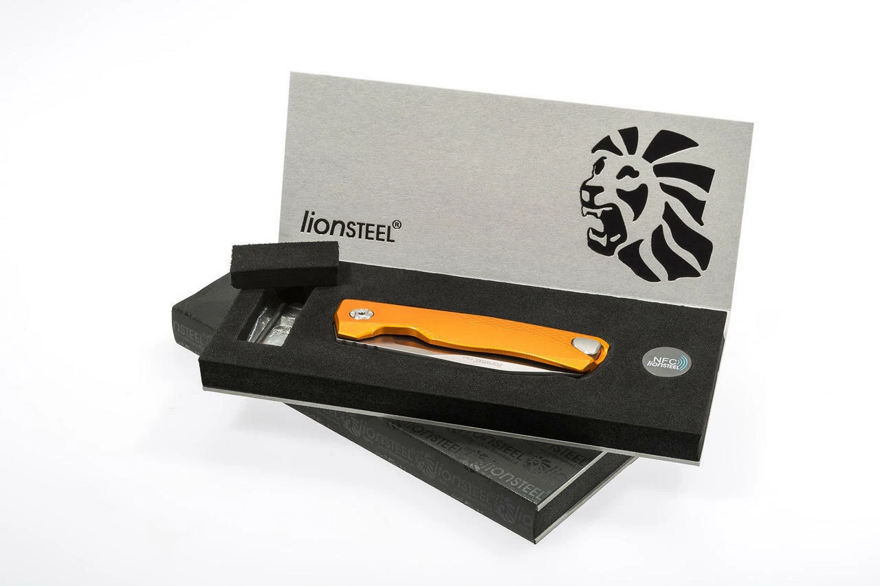 LionSteel ROK Aluminum-Orange ROKAOS, 3.27" M390 Satin Blade, Aluminum Handle 2 LionSteel ROK Aluminum-Orange ROKAOS, 3.27" M390 Satin Blade, Aluminum Handle - Image 2