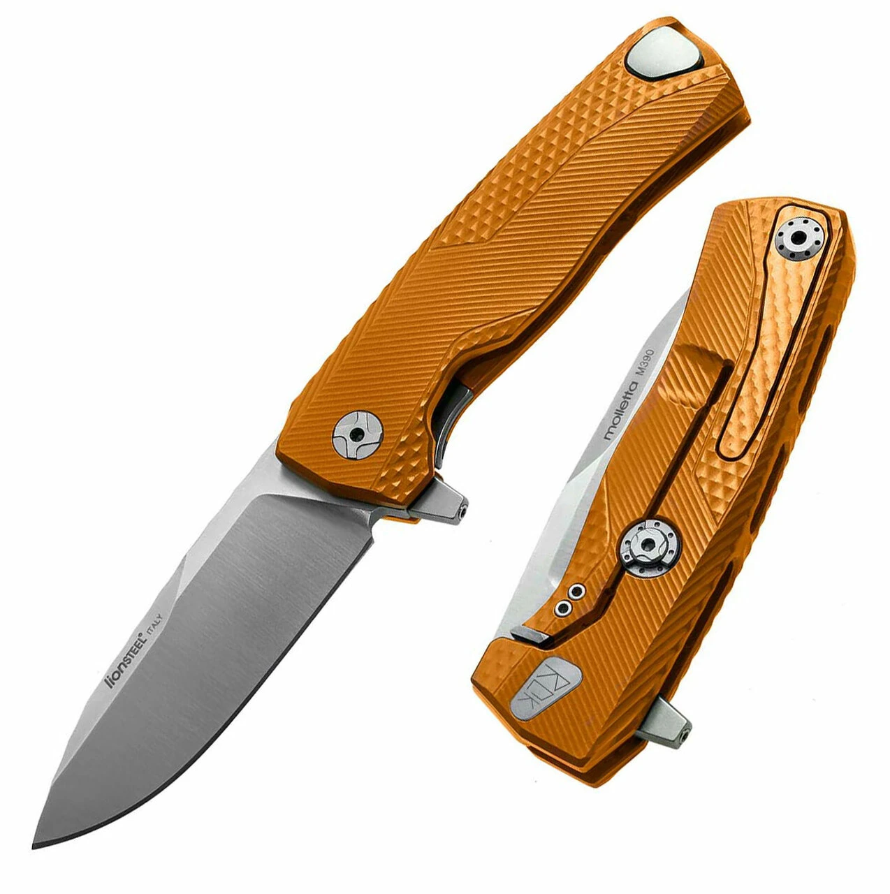 LionSteel ROK Aluminum-Orange ROKAOS, 3.27" M390 Satin Blade, Aluminum Handle 1 LionSteel ROK Aluminum-Orange ROKAOS, 3.27" M390 Satin Blade, Aluminum Handle