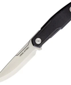 Real Steel 3760 Bushcraft Zenith Scandi, 4.33" 14C28N Plain Blade, Black G-10 Handle