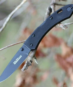 SALEH Knives BKB, 3.5" N690Co Plain Blade, Black G-10 Handle