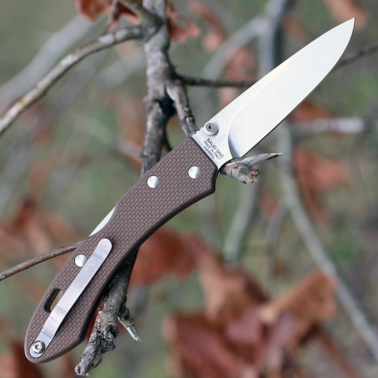 SALEH Knives SNS, 3.5" N690Co Plain Blade, Desert Tan G-10 Handle 2 SALEH Knives SNS, 3.5" N690Co Plain Blade, Desert Tan G-10 Handle - Image 2