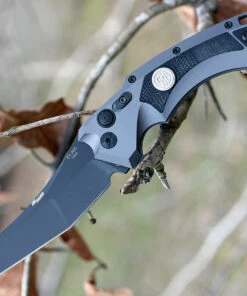 Hogue Sig Sauer 36522 EX-A05 Tactical Folder, 3.5" CPM154 Wharncliffe Plain Blade, Grey Aluminum/Black G-10 Handle