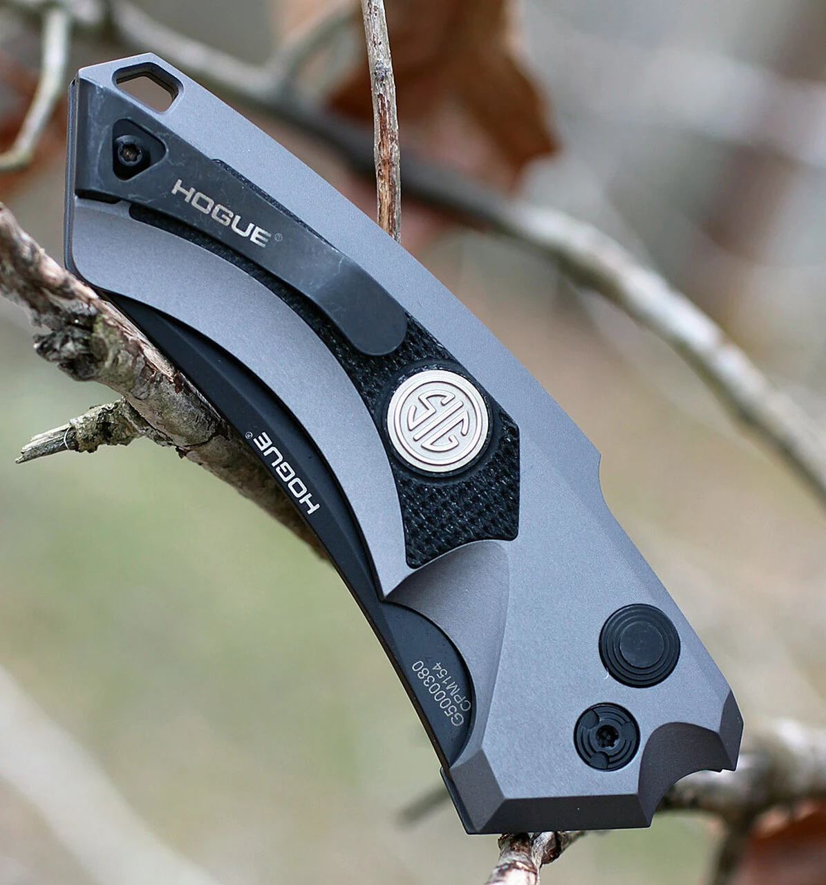 Hogue Sig Sauer 36522 EX-A05 Tactical Folder, 3.5" CPM154 Wharncliffe Plain Blade, Grey Aluminum/Black G-10 Handle 4 Hogue Sig Sauer 36522 EX-A05 Tactical Folder, 3.5" CPM154 Wharncliffe Plain Blade, Grey Aluminum/Black G-10 Handle - Image 4