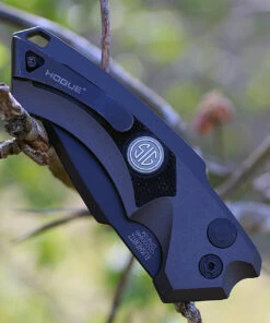 Hogue SIG 36532 EX-A05 Tactical Folder, 3.5" Black Cerakote Spear Point Blade, Grey Aluminum Frame & Solid Black G-10 Inserts -Knifeworks Sales Store sig36532.4 17270.1566586265